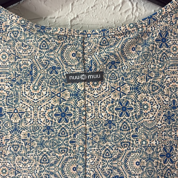 Nuu-Muu Colorful Sanddollar Ocean Shores Dress Ruu Muu Blue Peach Large Beach - Picture 4 of 8